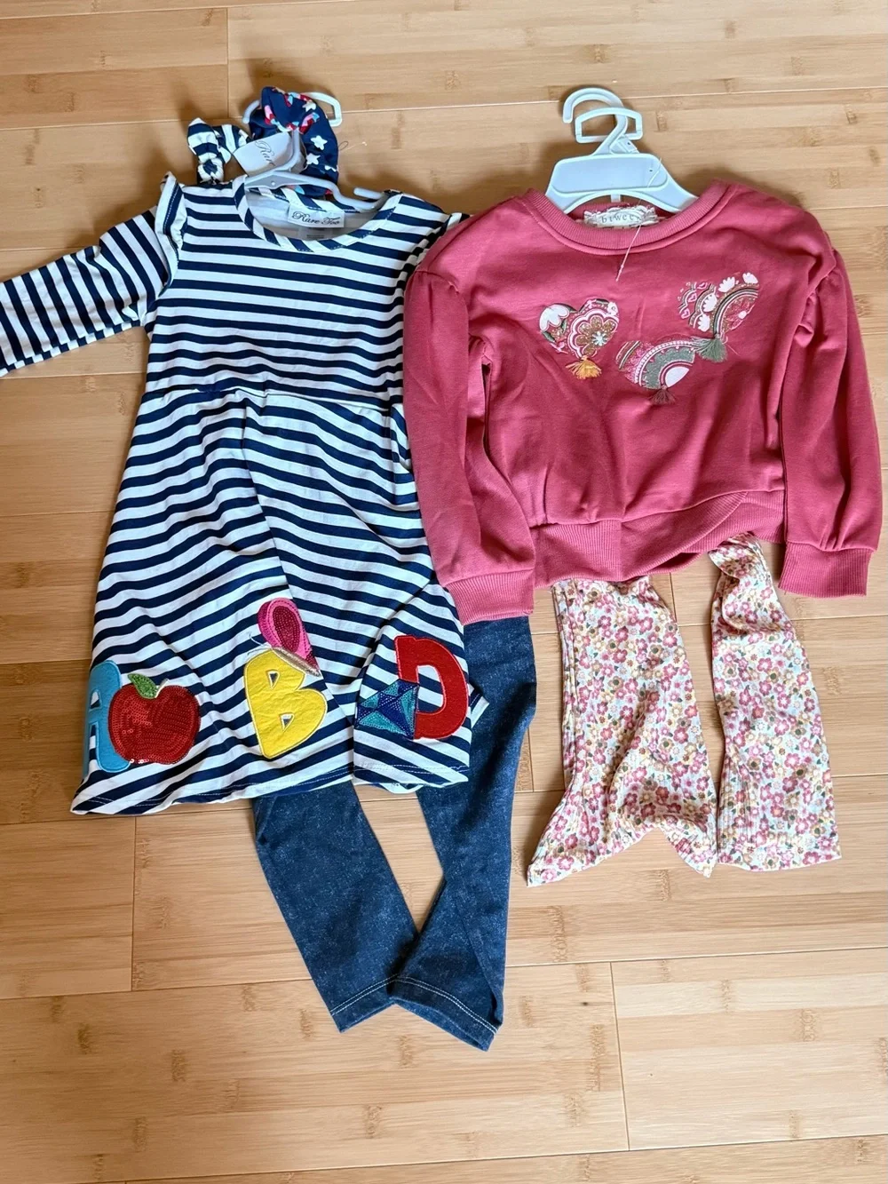 Toddler girl’s matching sets, size 4, new